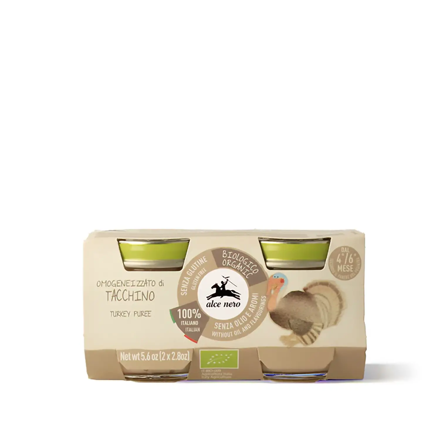 Omogeneizzato Carne Alce Nero gr.80x2 Tacchino - omogeneizzati