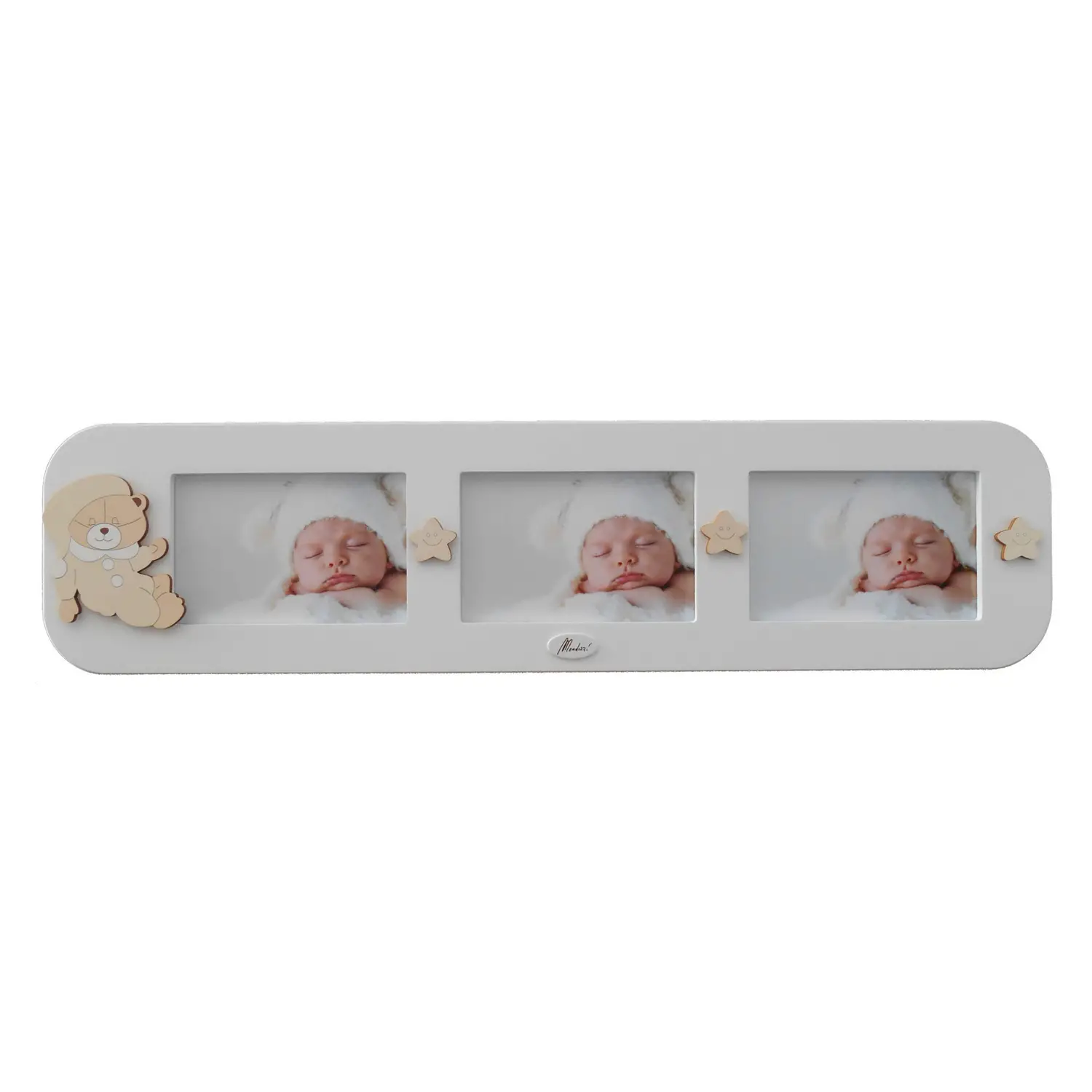 CORNICE PORTA FOTO ORIZZONTALE 3 FOTO ORSO BEIGE - complementi d'arredo