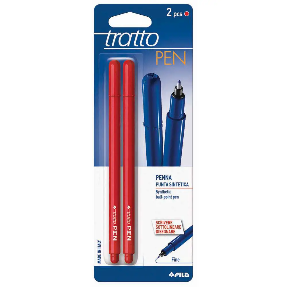 Penna Tratto Pen – 2 Pezzi Rosso, Scrittura Precisa e Creativa - penne pennarelli ufficio