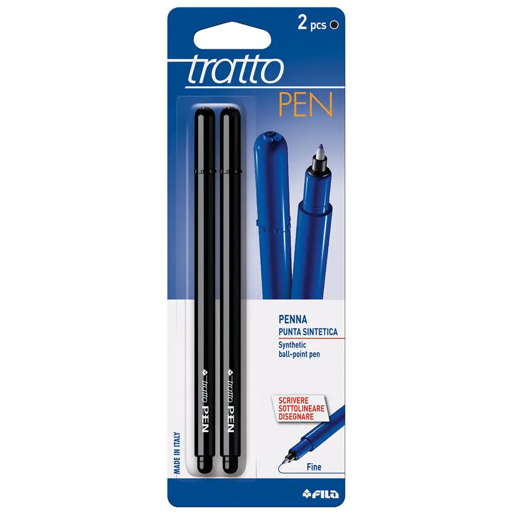 Penna Tratto Pen – 2 Pezzi Nero, Scrittura Precisa e Versatile - penne pennarelli ufficio
