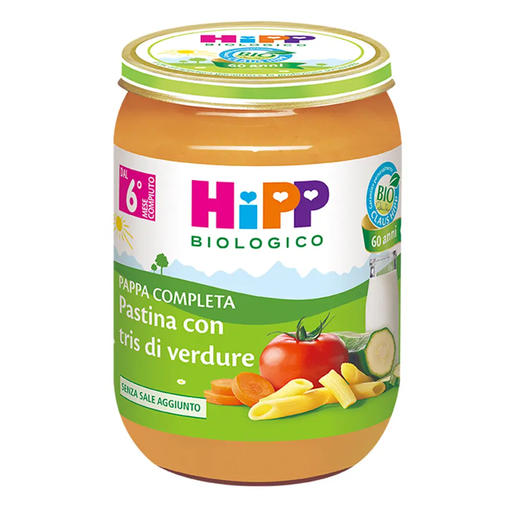 Hipp Pappa Completa Bio 190g – Pastina con Tris di Verdure - pappe pronte