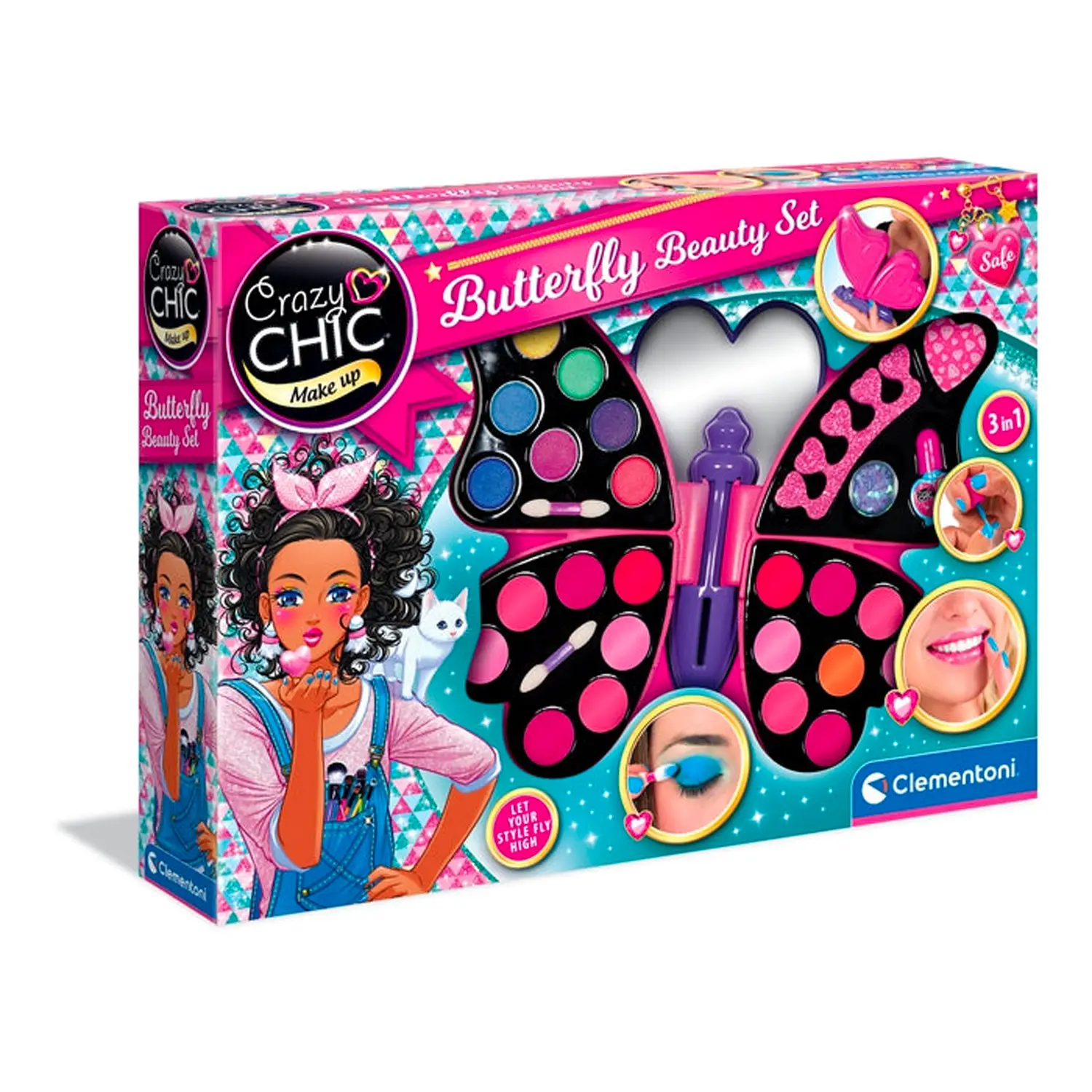 Crazy Chic Butterfly Beauty Set – Trousse 4 in 1 per Bambine - bellezza e accessori