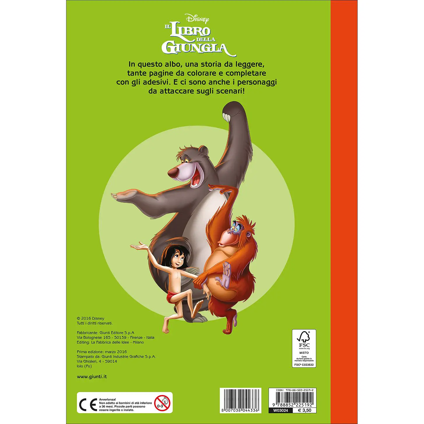 Staccattacca&Colora Libro della Giungla - Prima biblioteca