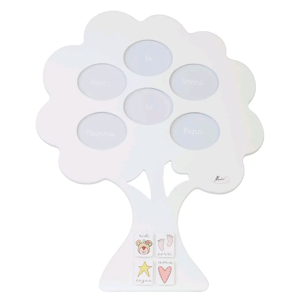 ALBERO PORTA FOTO BIANCO ORSO SORRISO ROSA - complementi d'arredo