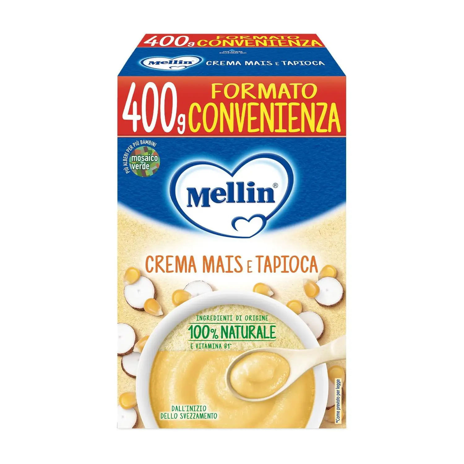 Crema di Mais e Tapioca Mellin 400g – Pappa per Neonati Senza Glutine - farine e creme