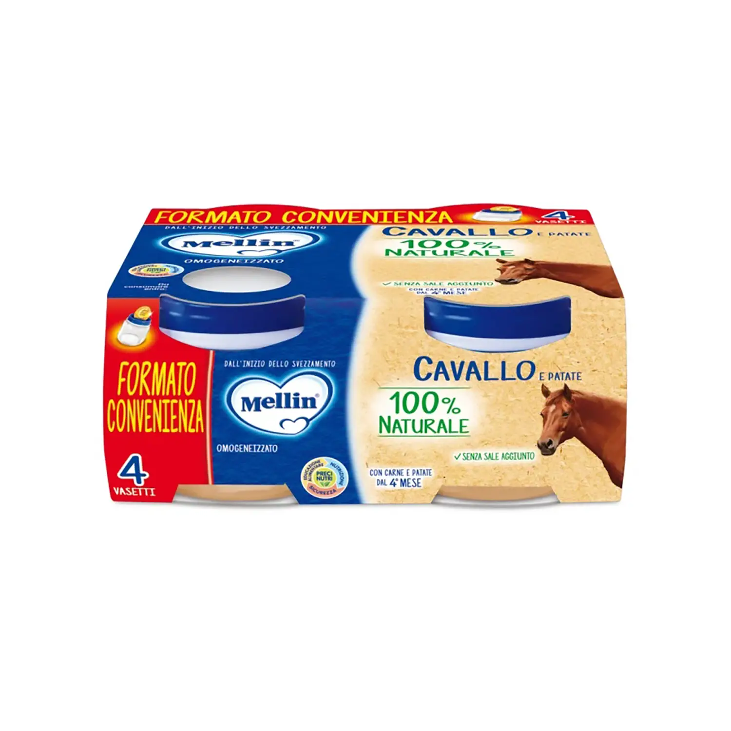 Omogeneizzato Carne Mellin gr. 80x4 Cavallo - omogeneizzati