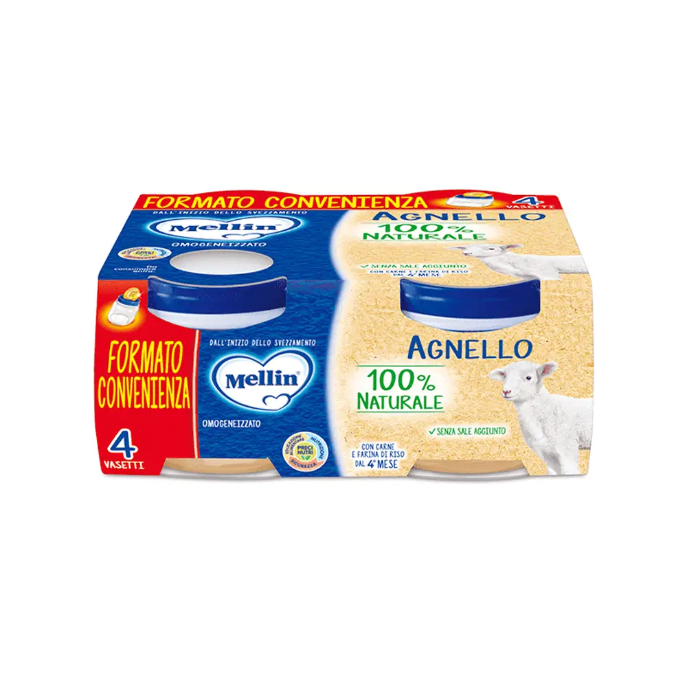 Omogeneizzato Carne Mellin gr. 80x4 Agnello - omogeneizzati