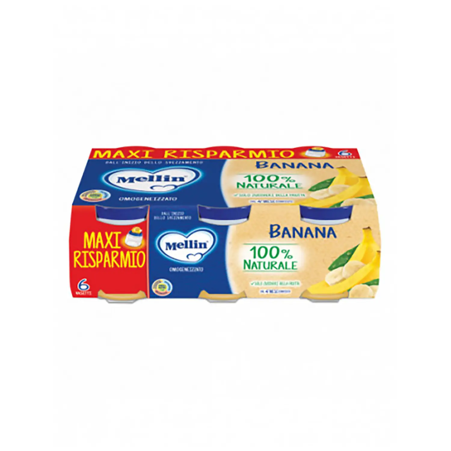 Omogeneizzato Frutta Mellin gr. 100x6 Banana - omogeneizzati