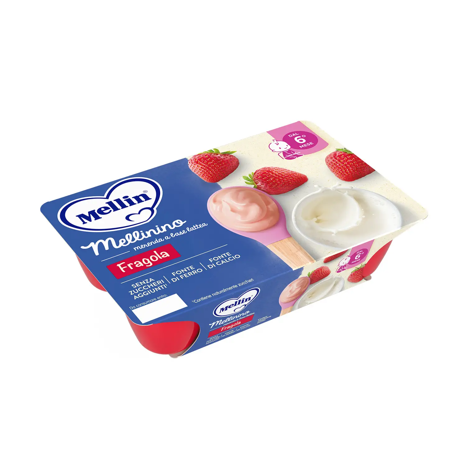 Mellinino Fragola 55g x6 – Snack Naturale e Nutriente per Bambini - merende