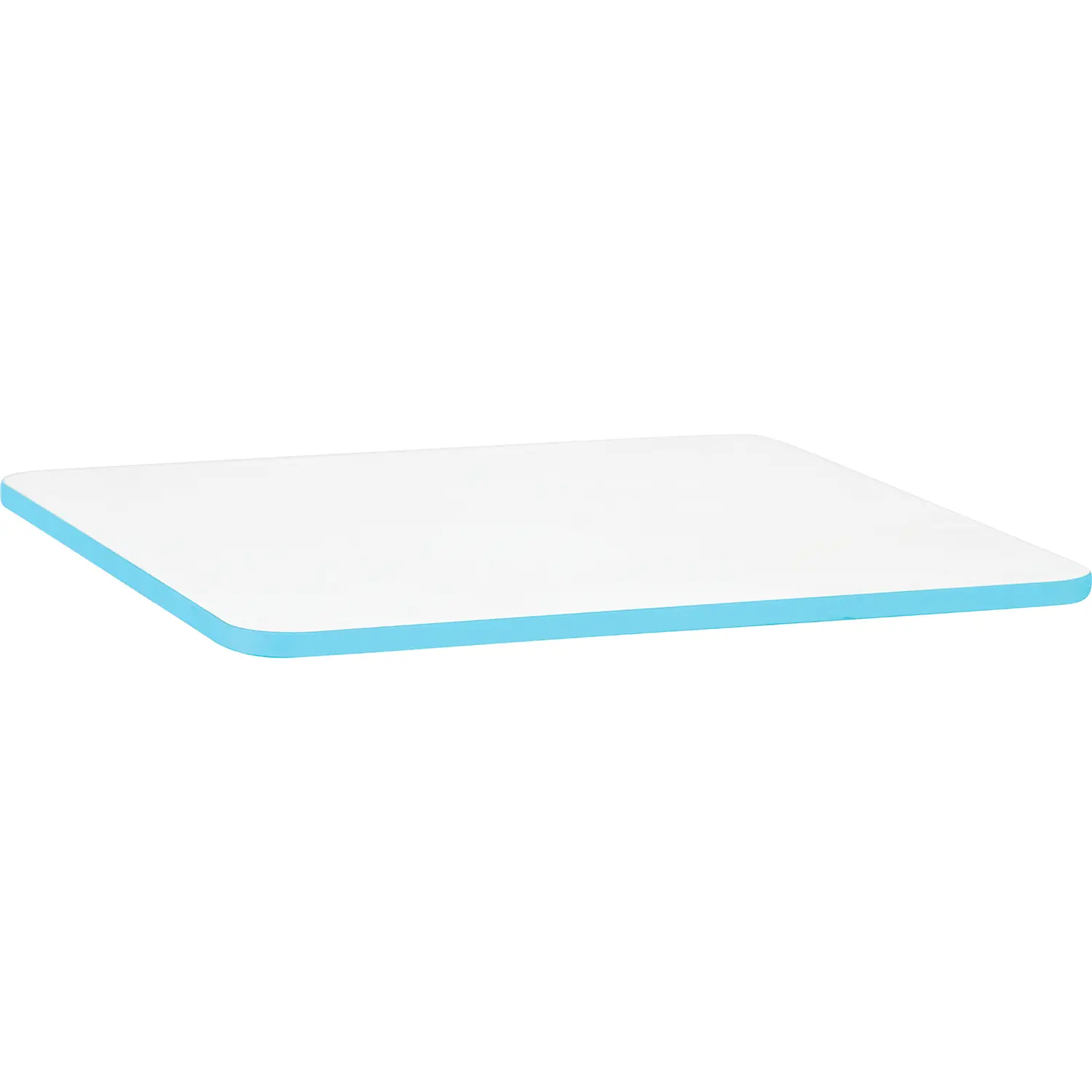 Top Tavolo Rettangolare 115x65 Bianco con Bordo Celeste - Tavoli e piani di lavoro