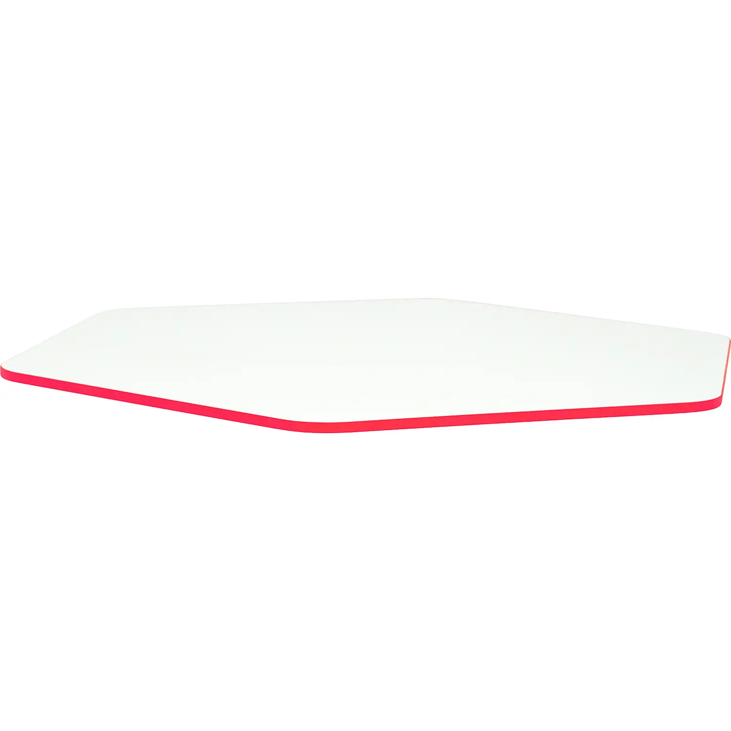 Top Tavolo Esagonale cm. 144,5x128 Bianco C/Bordo Rosso - Tavoli e piani di lavoro