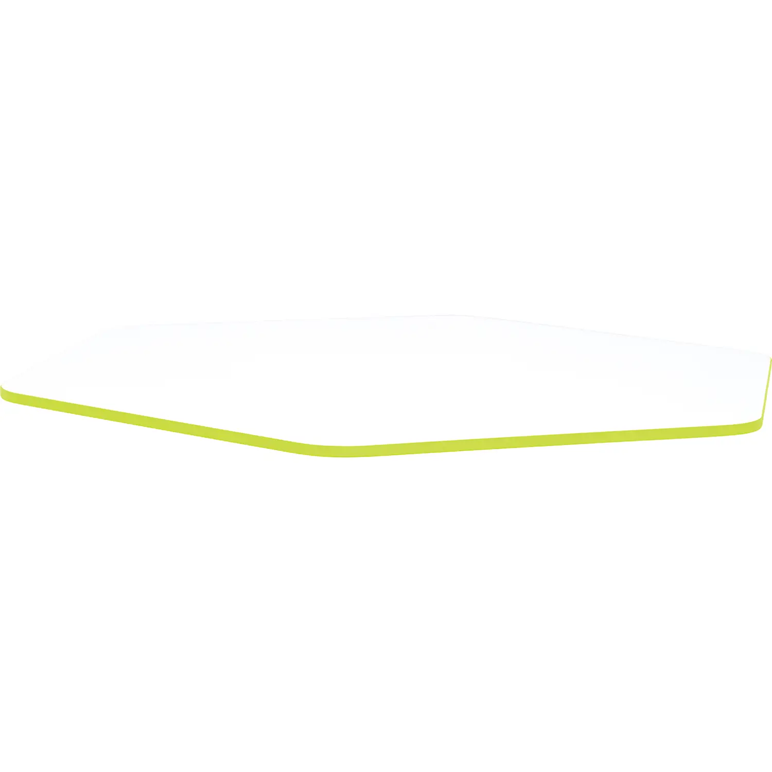 Top Tavolo Esagonale cm. 144,5x128 Bianco C/Bordo Lime - Tavoli e piani di lavoro