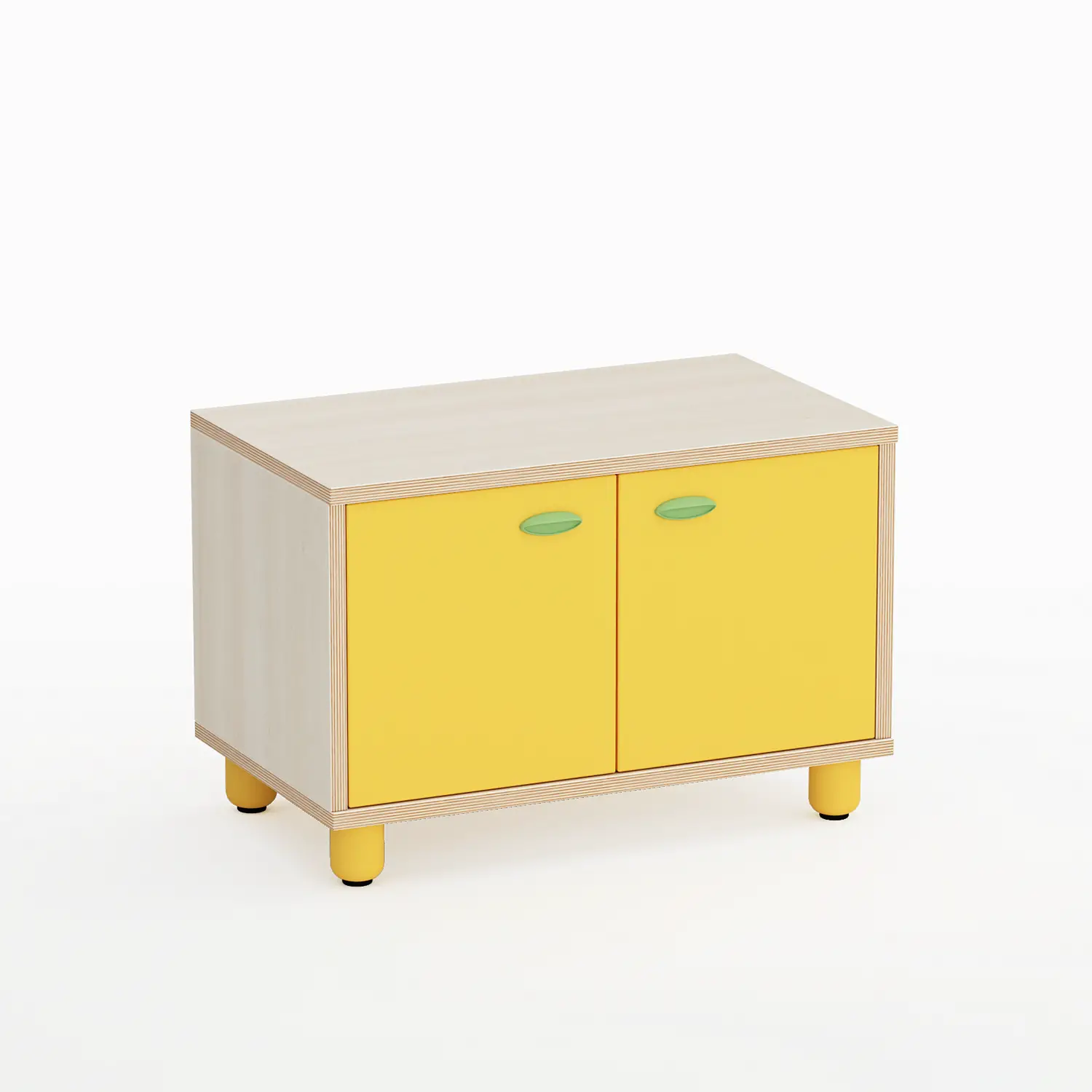 Mobile Scuola Infanzia Easy Line con Ante Altezza cm. 49 Giallo - Conforme CAM - Arredo Nido e Infanzia