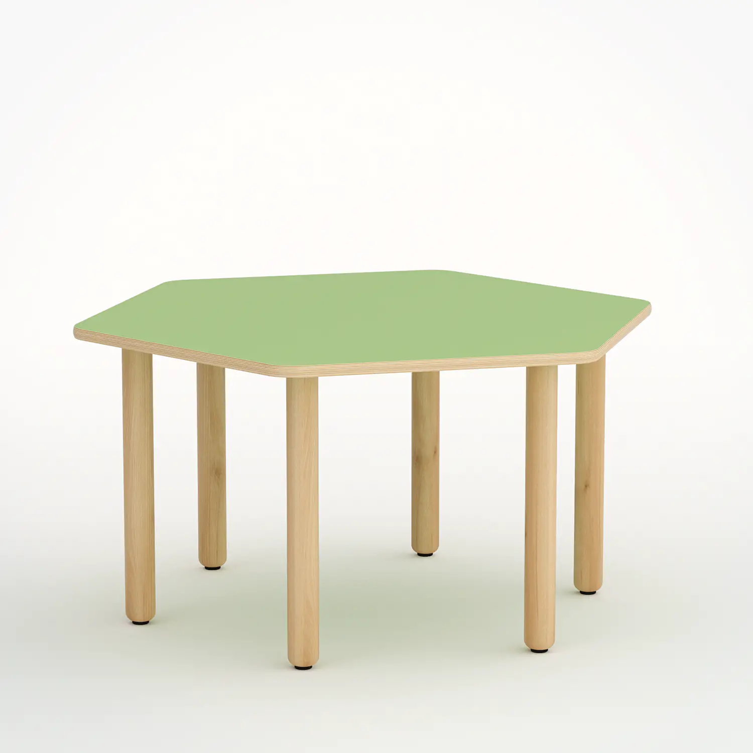Tavolo Forma Esagonale H 46 Cm - Misura 1 - Verde Per Nidi D'infanzia - Conforme CAM - Cattedre e tavoli lavoro