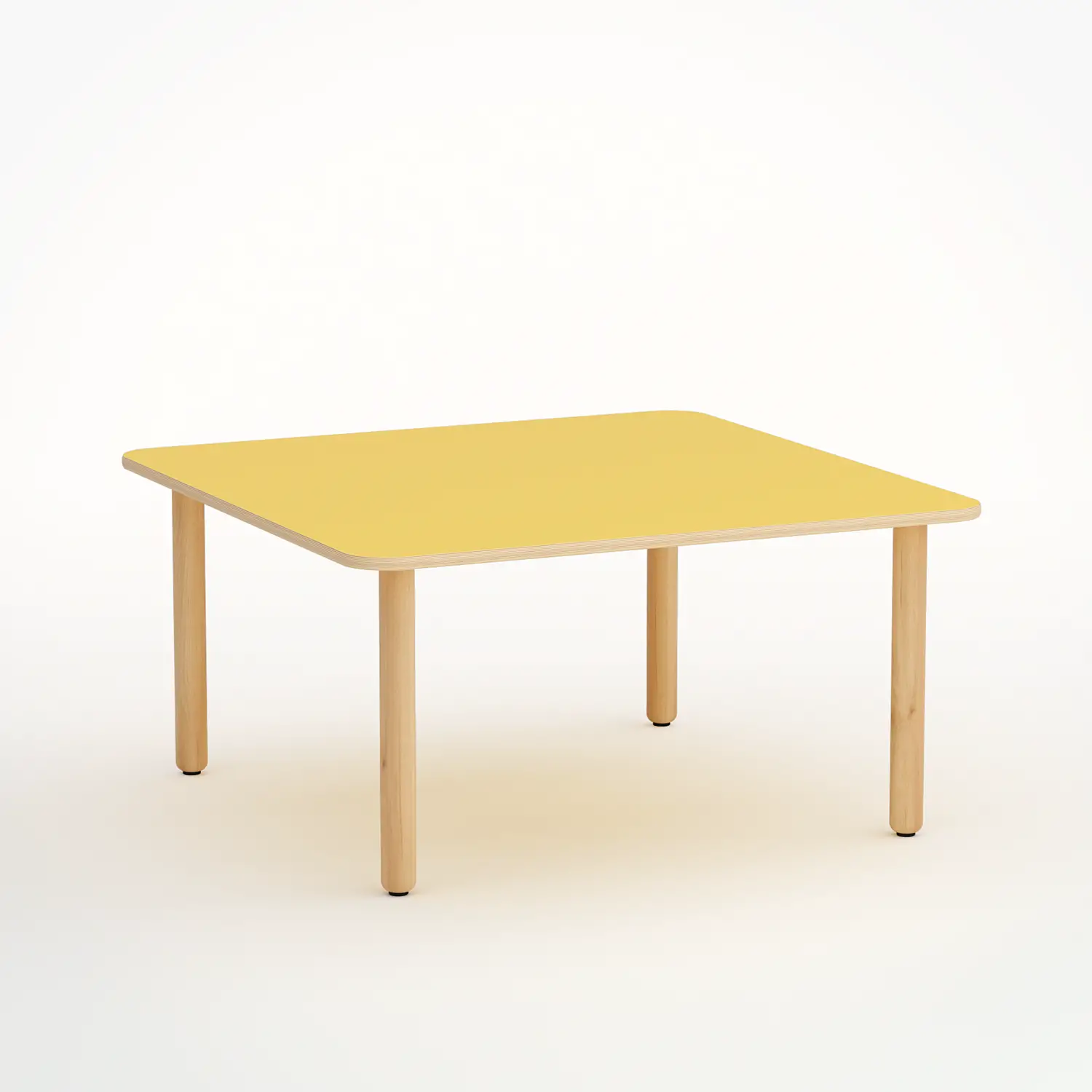 Tavolo Forma Quadrato H 55 Cm - Misura 3 - Giallo Per Scuola Primaria - Conforme CAM - Cattedre e tavoli lavoro