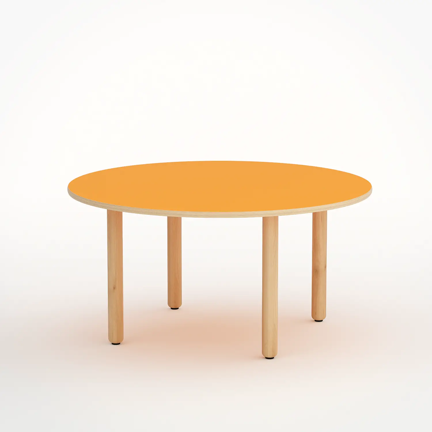 Tavolo Onda Circolare H 52 Cm - Misura 2 - Arancio Per La Scuola Dell'infanzia - Conforme CAM - Cattedre e tavoli lavoro