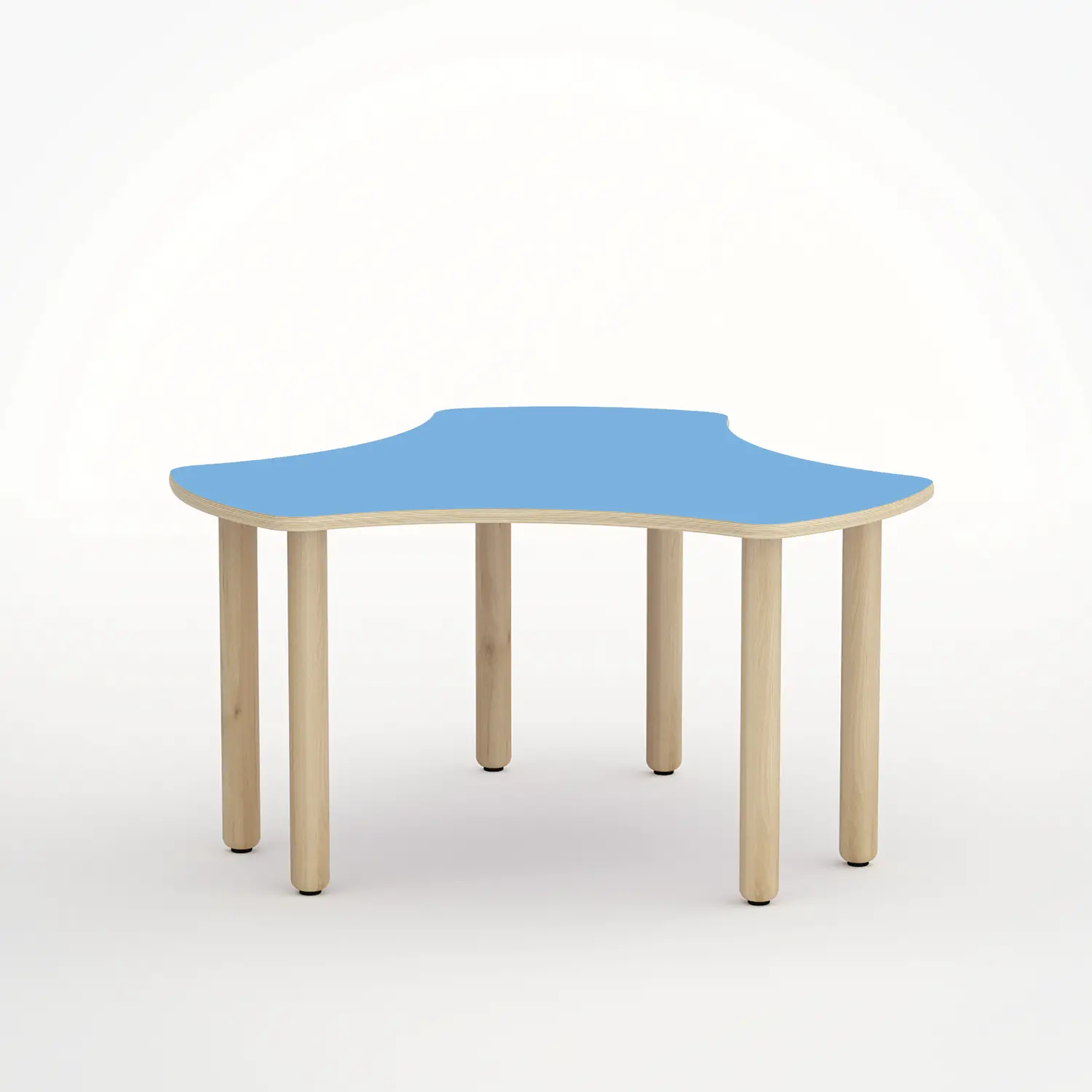 Tavolo Onda Esatondo H 55 Cm - Misura 3 - Blu Orizzonte Per La Scuola Primaria - Conforme CAM - Cattedre e tavoli lavoro