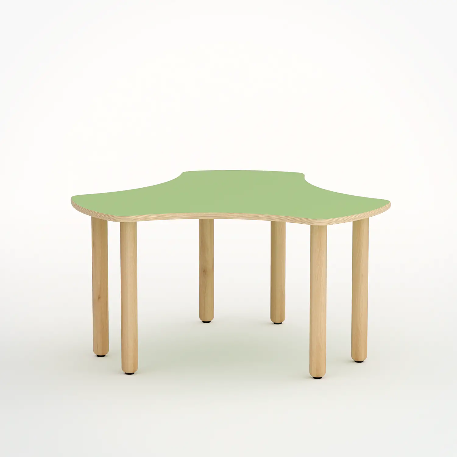 Tavolo Onda Esatondo H 52 Cm - Misura 2 - Verde Per La Scuola Infanzia - Conforme CAM - Cattedre e tavoli lavoro