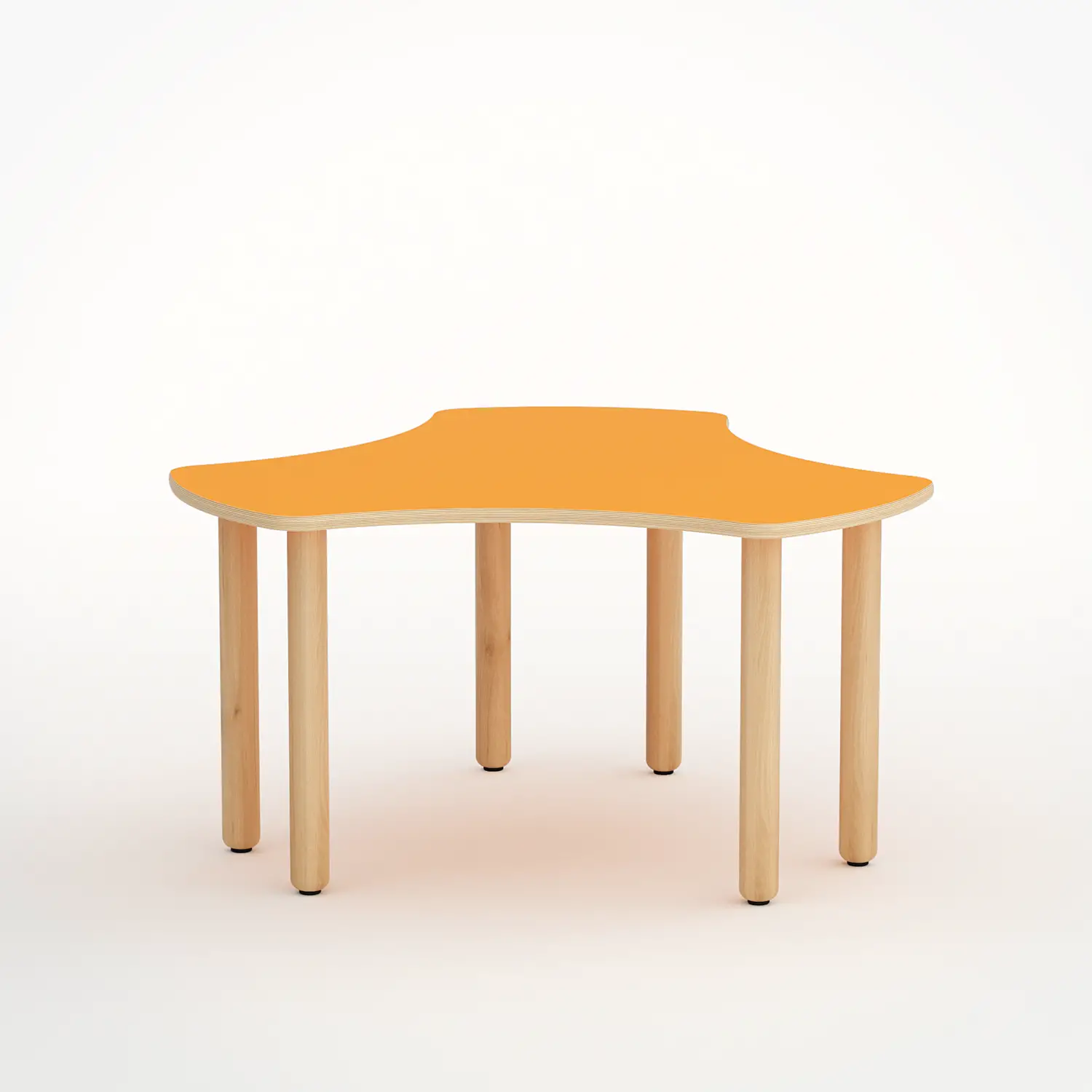 Tavolo Onda Esatondo H 46 Cm - Misura 1 - Arancio Per La Scuola Nidi D'infanzia - Conforme CAM - Cattedre e tavoli lavoro