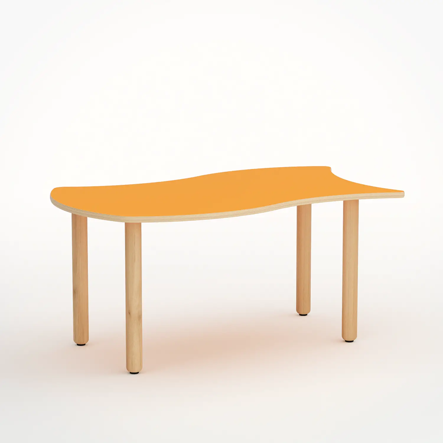 Tavolo Onda Reverso H 52 Cm - Misura 2 - Arancio Per la Scuola D'infanzia - Conforme CAM - Cattedre e tavoli lavoro