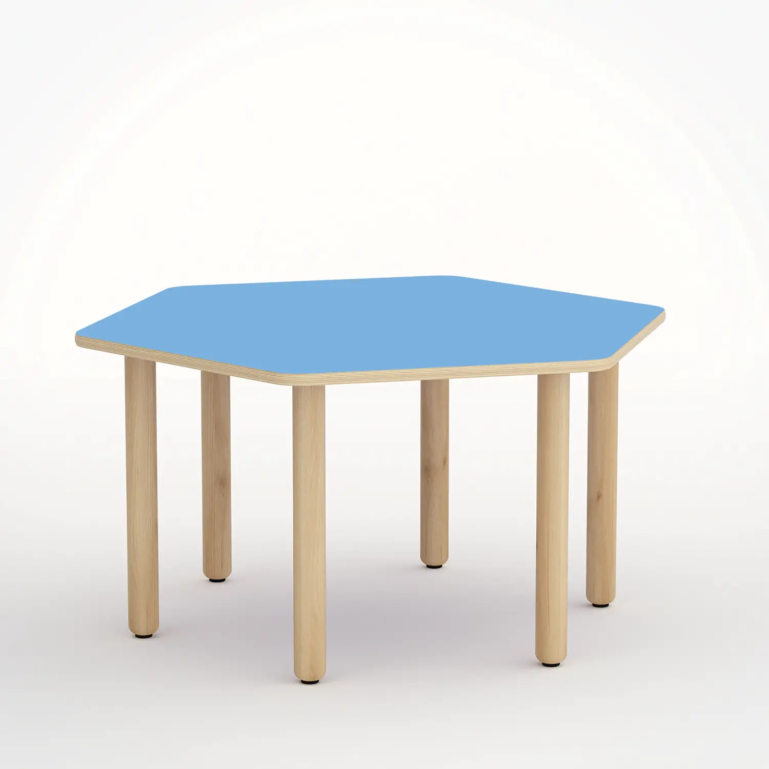 Tavolo Forma Esagonale H 55 Cm - Misura 3 - Blu Orrizzonte Per Scuola Primaria - Conforme CAM - Cattedre e tavoli lavoro
