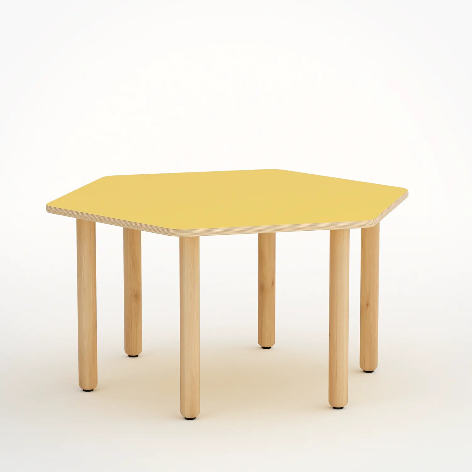 Tavolo Forma Esagonale H 52 Cm - Misura 2 - Giallo Per Scuola Dell'infanzia - Conforme CAM - Cattedre e tavoli lavoro