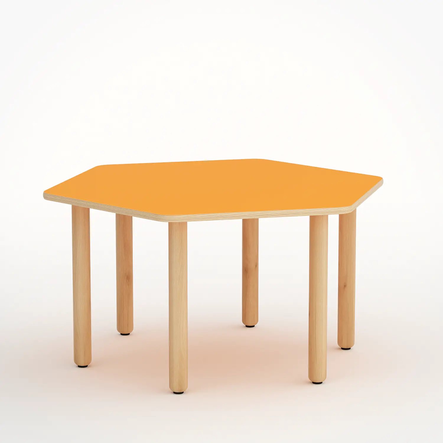 Tavolo Forma Esagonale H 52 Cm - Misura 2 - Arancio Per Scuola Dell'infanzia - Conforme CAM - Cattedre e tavoli lavoro