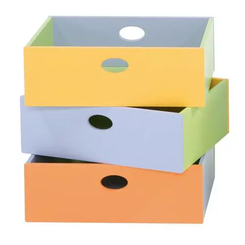 Contenitori in Legno per Giocattoli e Colori Set 3 Grandi - Arredo Nido e Infanzia