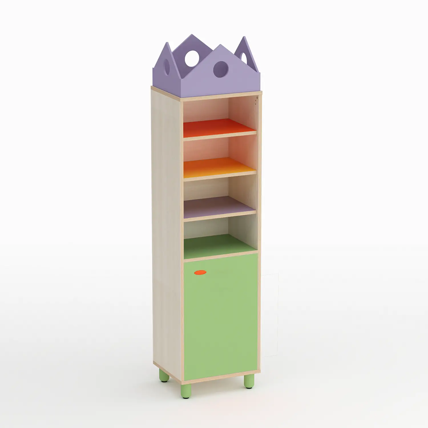 Mobile Scuola Infanzia Onda Colonna Anta Bassa Destra Verde - Conforme CAM - Arredo Nido e Infanzia