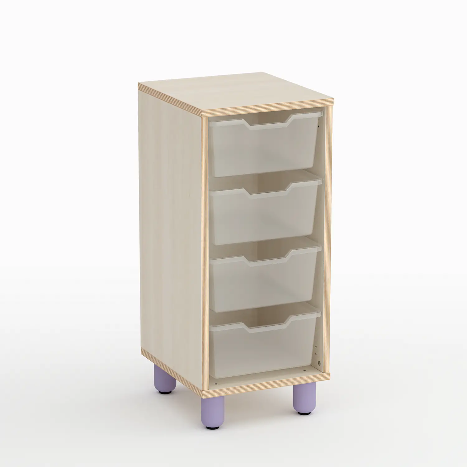 Mobile Scuola Infanzia Onda 4 Cassetti Grandi - Conforme CAM - Arredo Nido e Infanzia