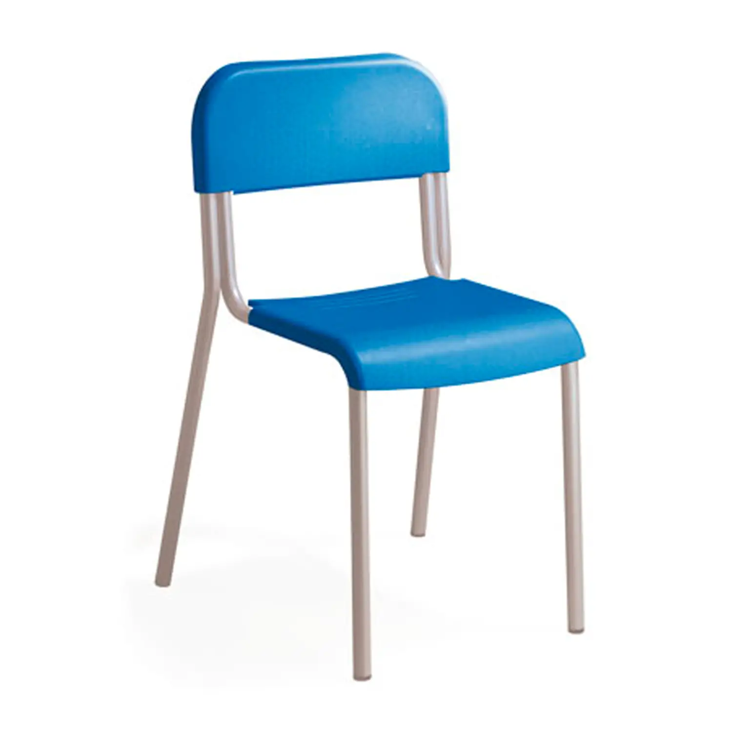 Sedia Impilabile Sara, Struttura Grigia, Seduta H 38 Cm. Blu Per Ambienti Scolastici - Sedie in plastica