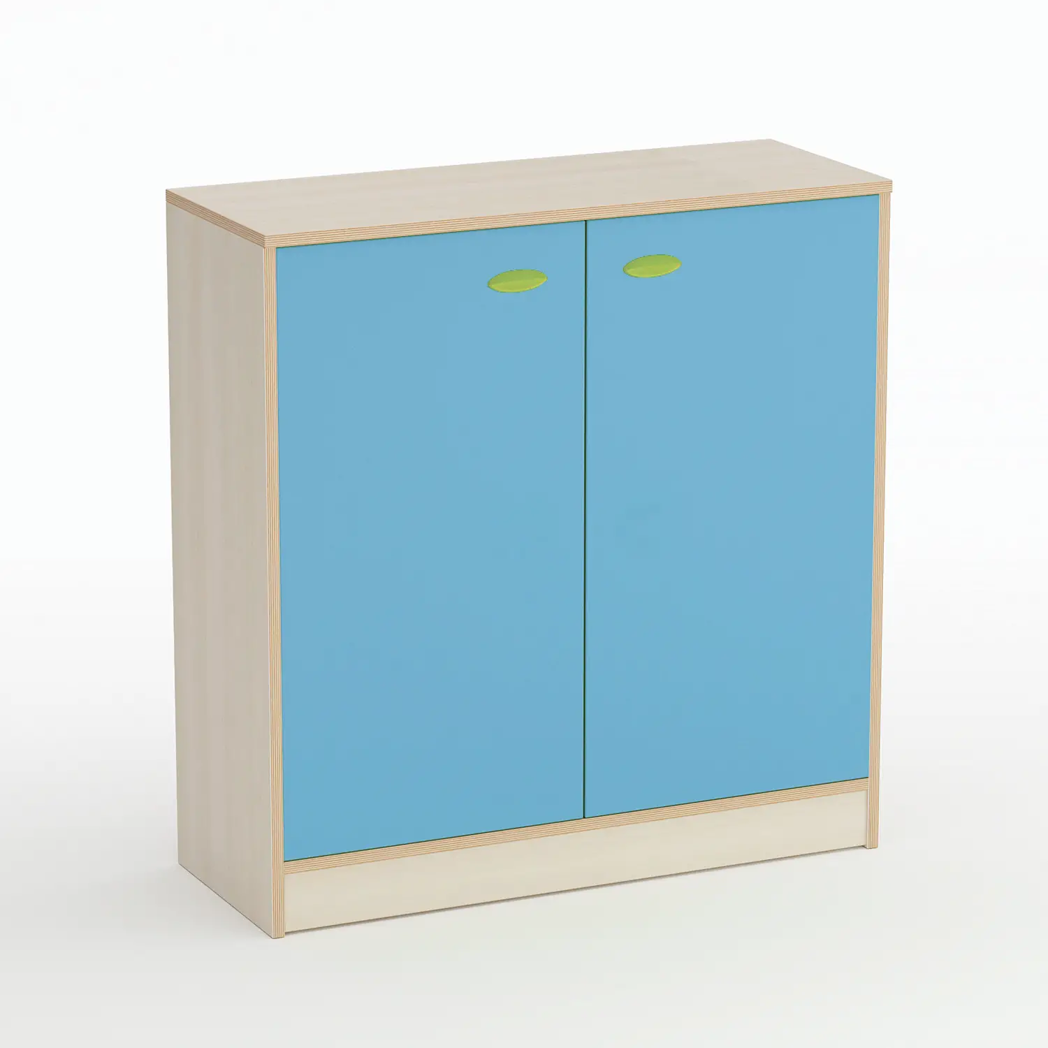 Mobile Scuola Infanzia Forma con 2 Ante Altezza 110 cm. Blu Orizzonte - Conforme CAM - Arredo Nido e Infanzia