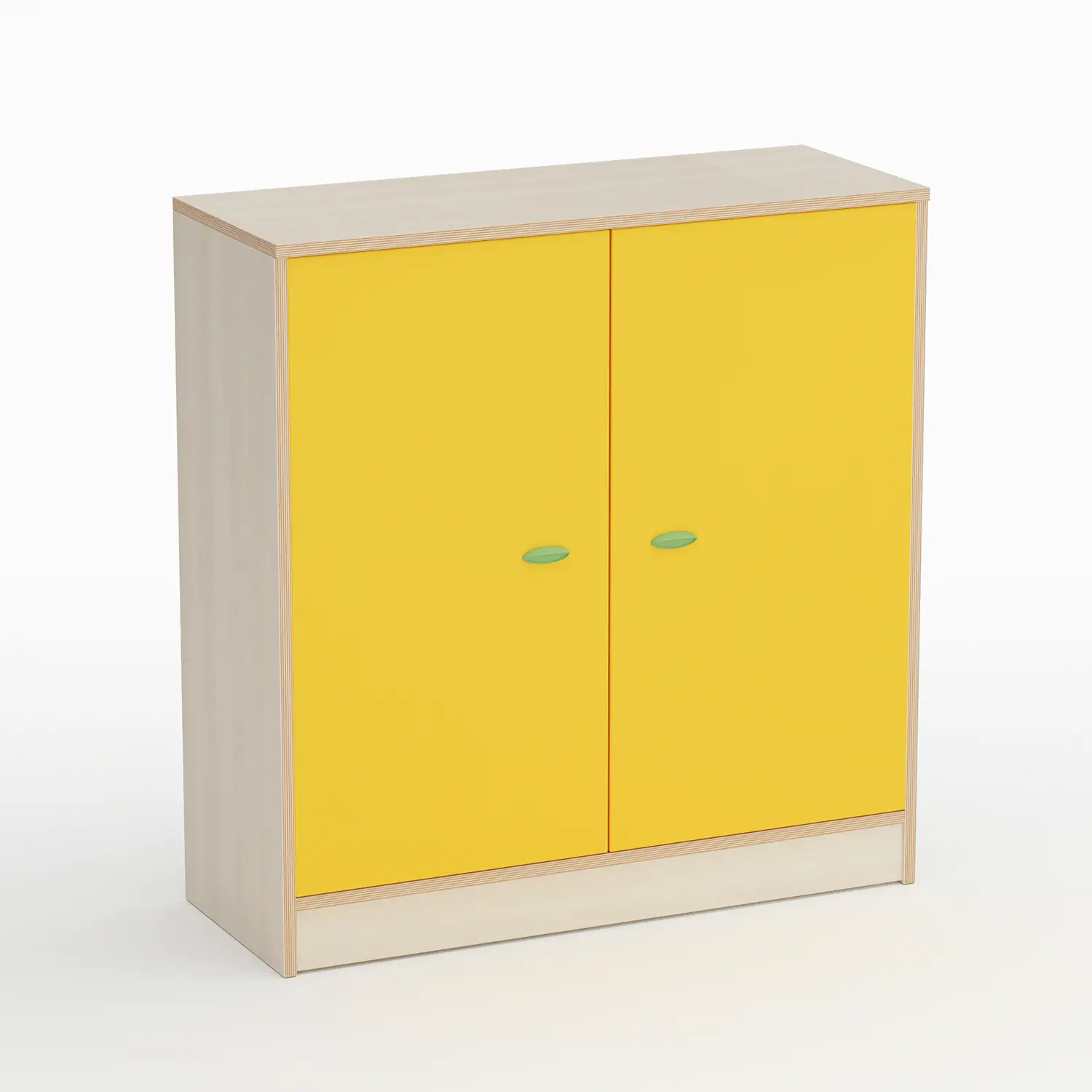 Mobile Scuola Infanzia Forma con 2 Ante Altezza 110 cm. Giallo - Conforme CAM - Arredo Nido e Infanzia