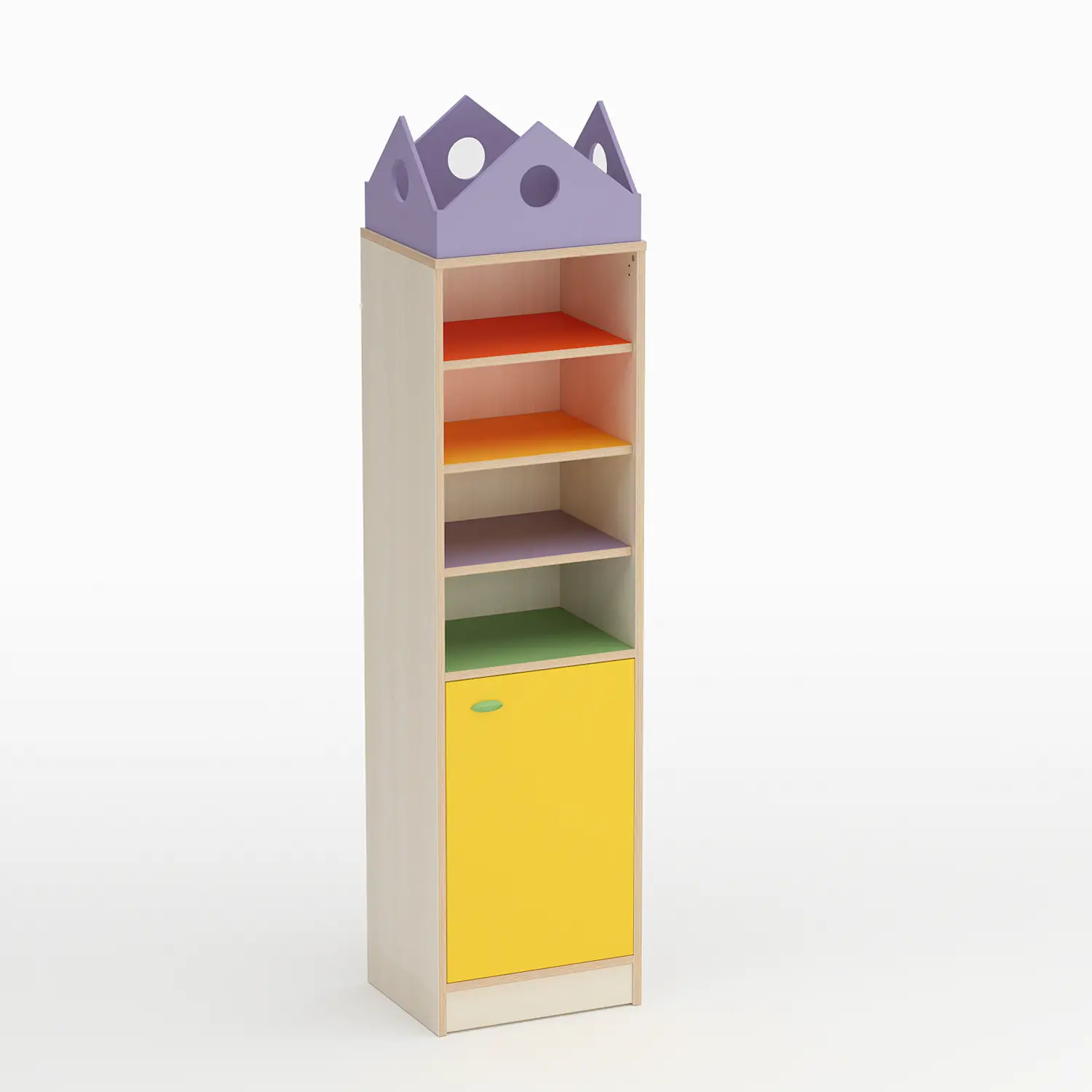 Mobile Scuola Infanzia Forma Colonna con Anta Apertura a Destra Giallo - Conforme CAM - Arredo Nido e Infanzia