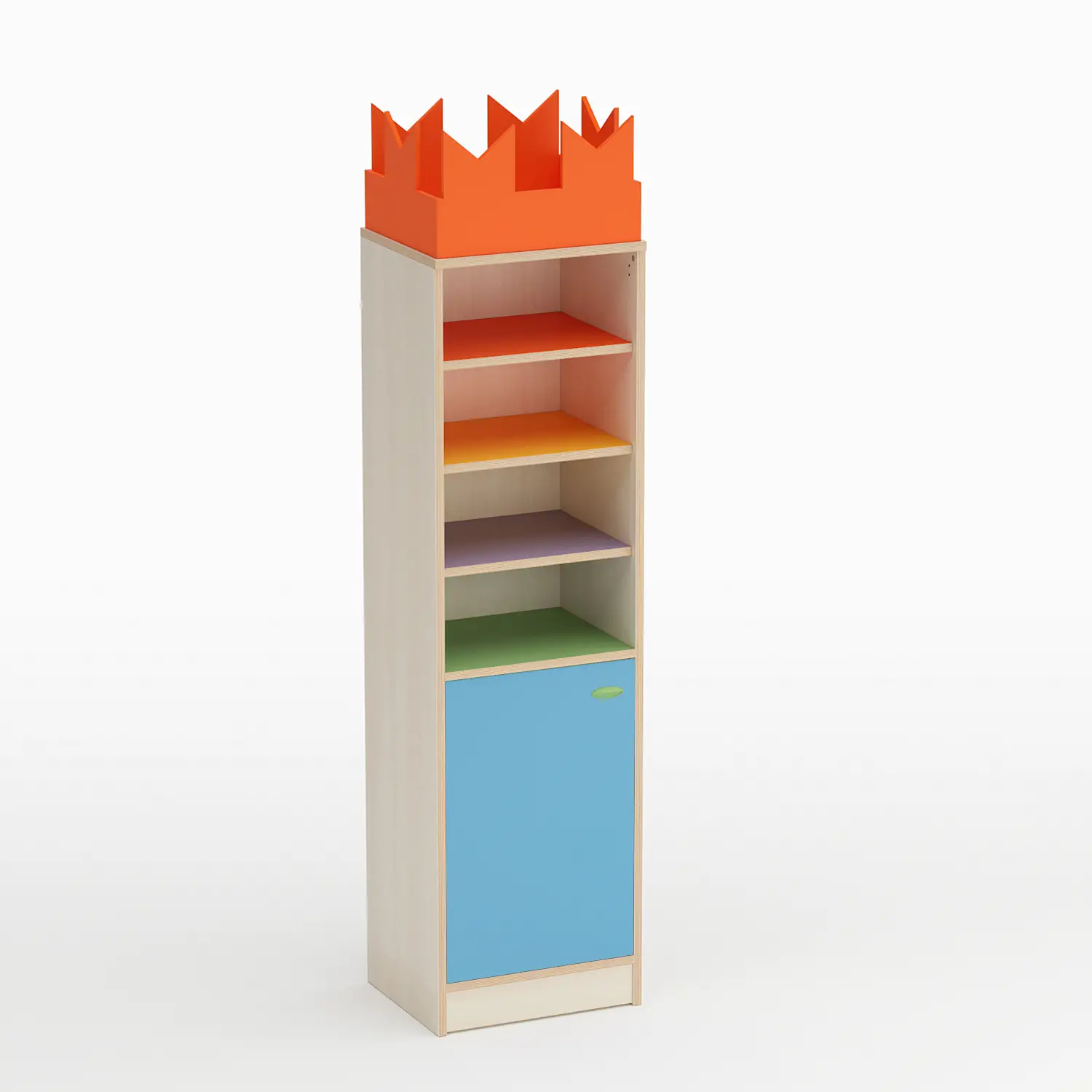 Mobile Scuola Infanzia Forma Colonna con Anta Apertura a Sinistra Blu Orizzonte - Conforme CAM - Arredo Nido e Infanzia