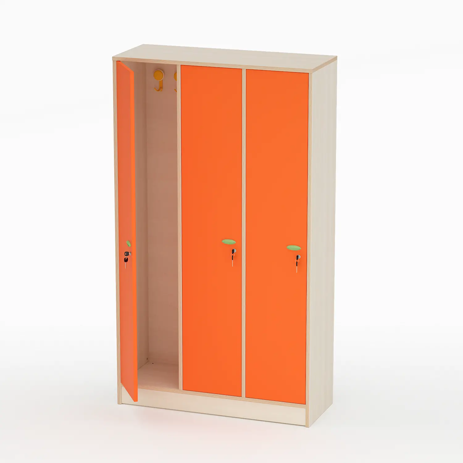 Mobile Scuola Spogliatoio Insegnante Forma Ante Arancio - Conforme CAM - Arredo Nido e Infanzia