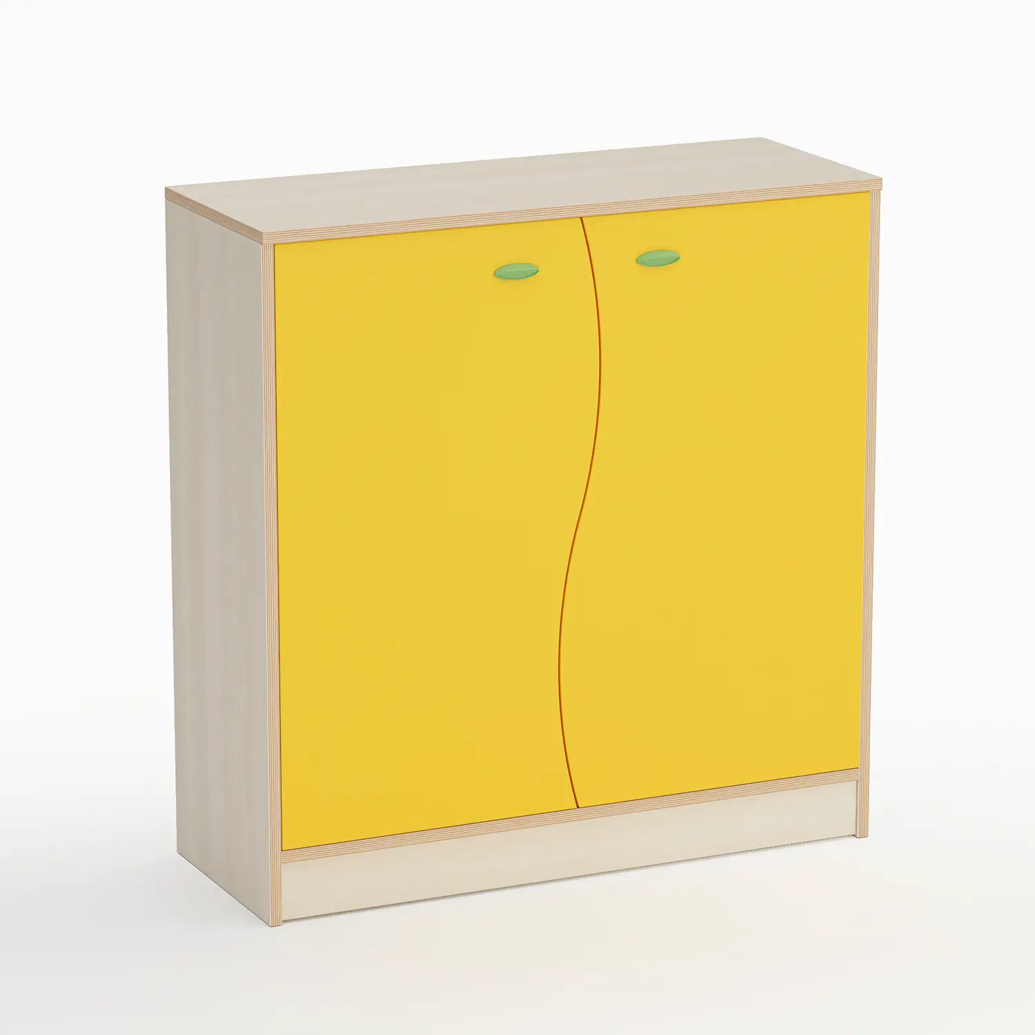 Mobile Scuola Infanzia Forma con Ante ad Onda Giallo - Conforme CAM - Arredo Nido e Infanzia