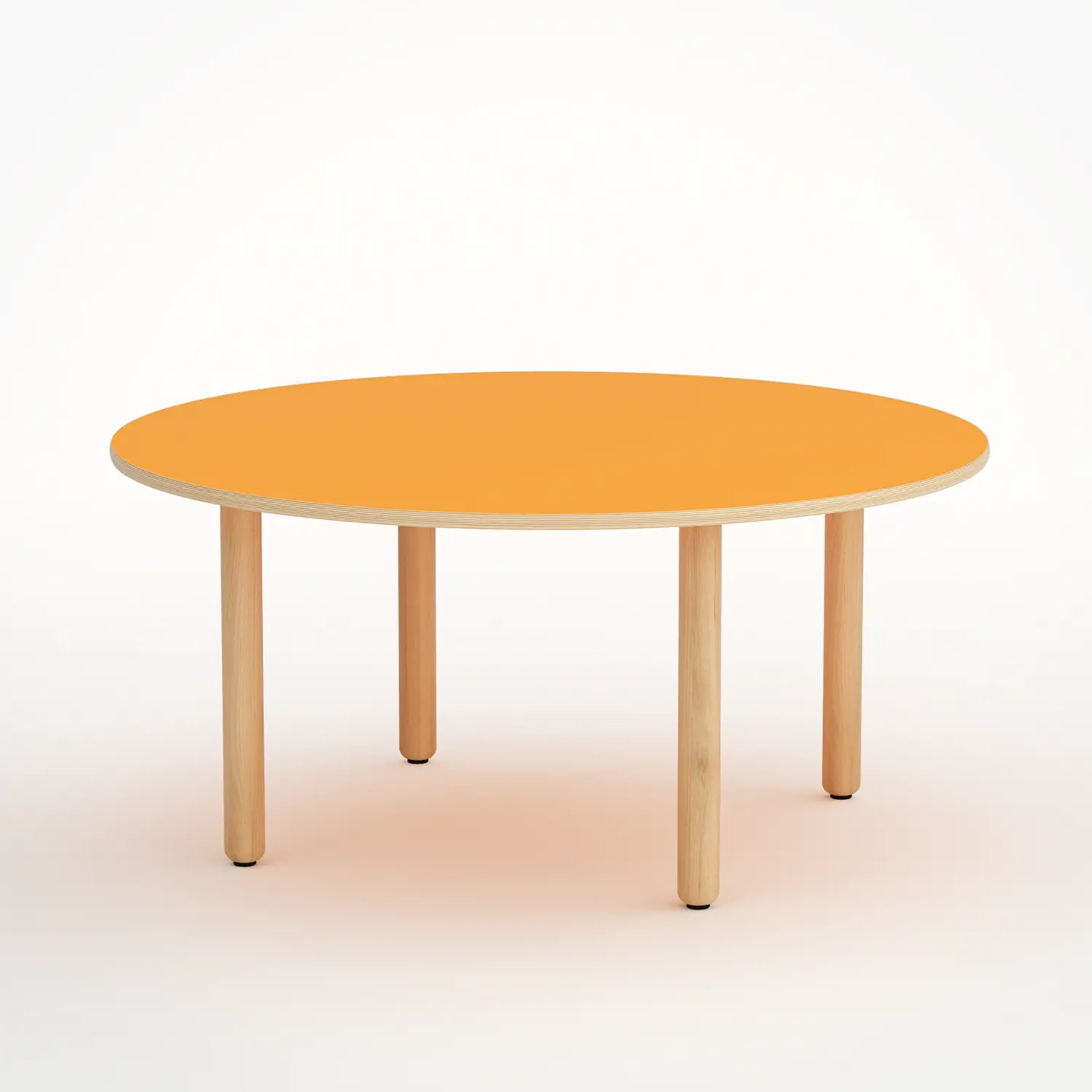 Tavolo Onda Circolare H 52 Cm - Misura 2 - Arancio Per La Scuola Infanzia - Conforme CAM - Cattedre e tavoli lavoro