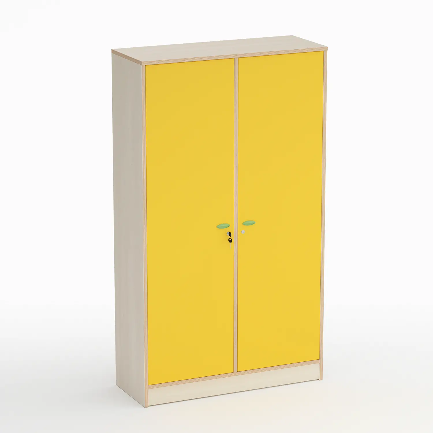 Mobile Scuola Infanzia Forma Armadio a 2 Ante Giallo - Conforme CAM - Arredo Nido e Infanzia