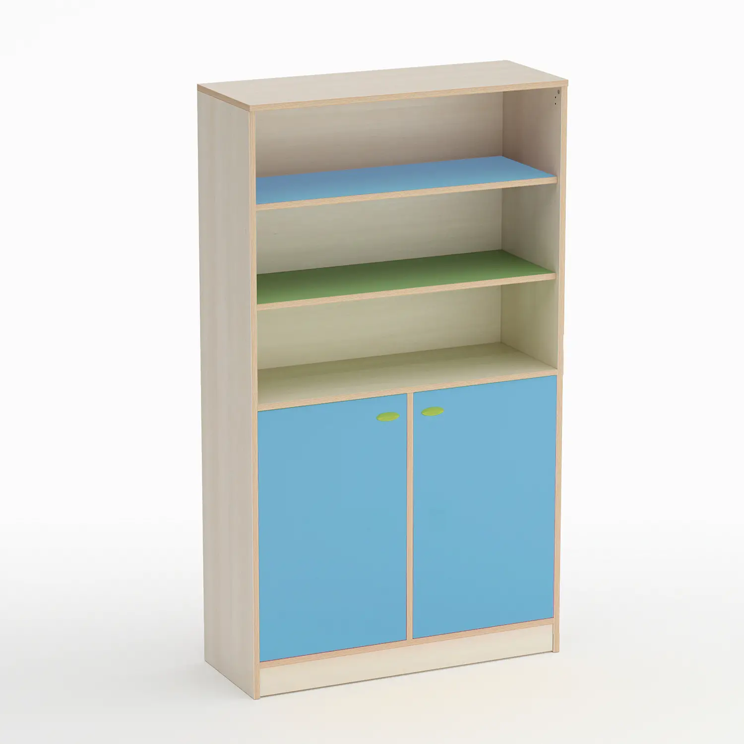 Mobile Scuola Infanzia Forma Armadio 2 Ante Basse Blu Orizzonte - Conforme CAM - Arredo Nido e Infanzia