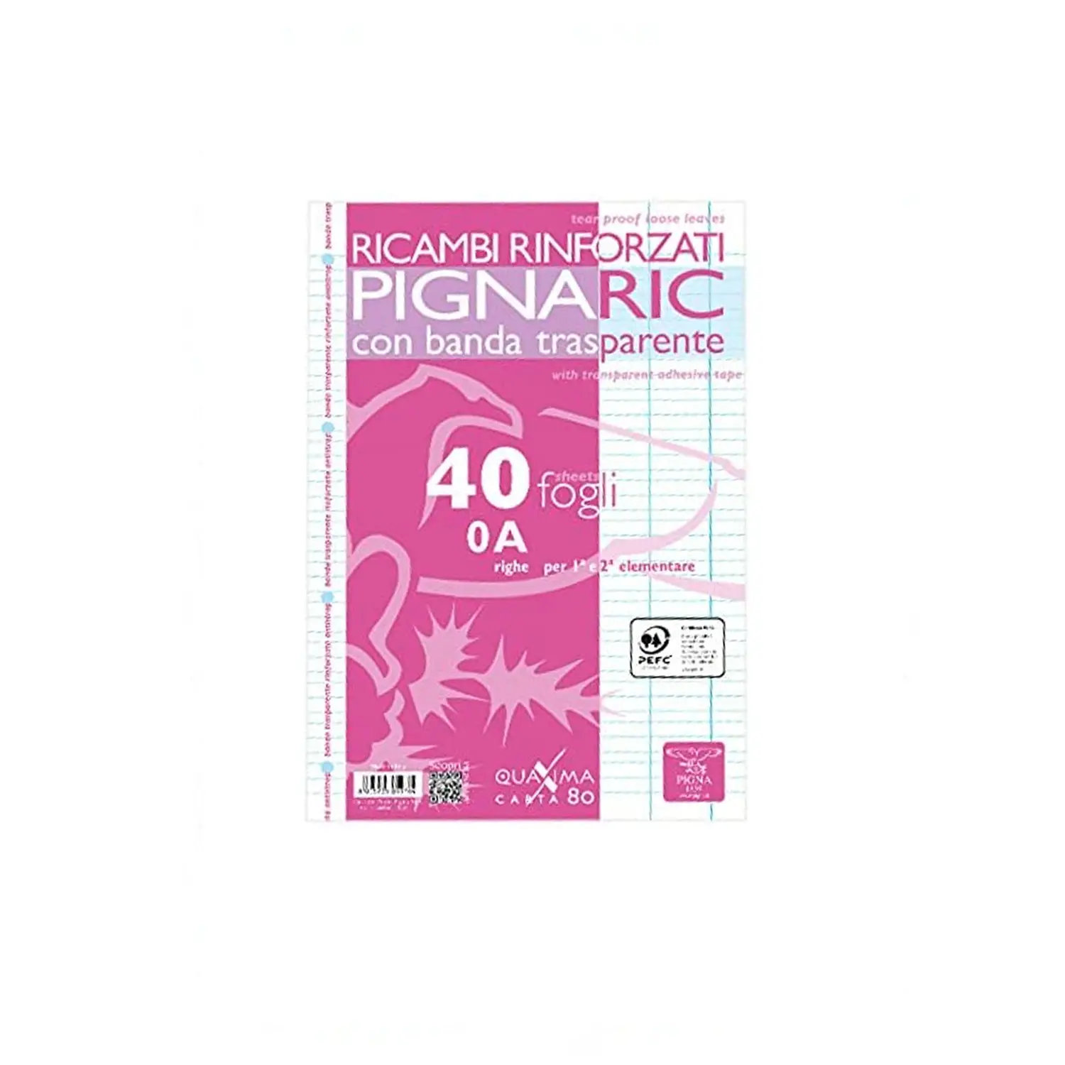 Ricambi Forati Rinforzati Pigna - Rigatura A (1ª e 2ª Classe Primaria) - Cancelleria varia