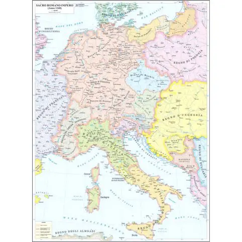 CARTINA STORICA SACRO ROMANO IMPERO - Geografia e scienze naturali