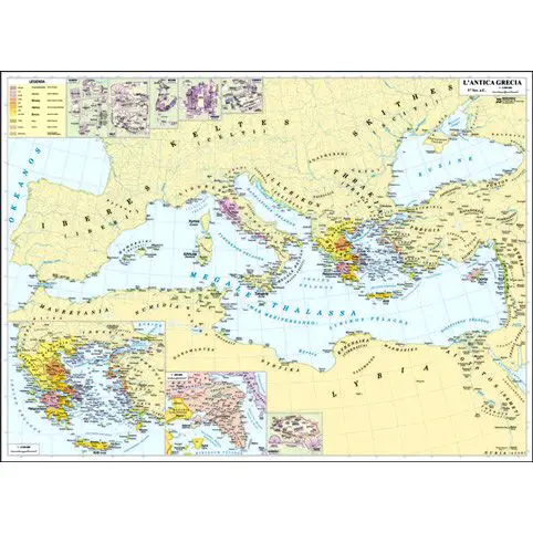 CARTINA STORICA ANTICA GRECIA - Geografia e scienze naturali