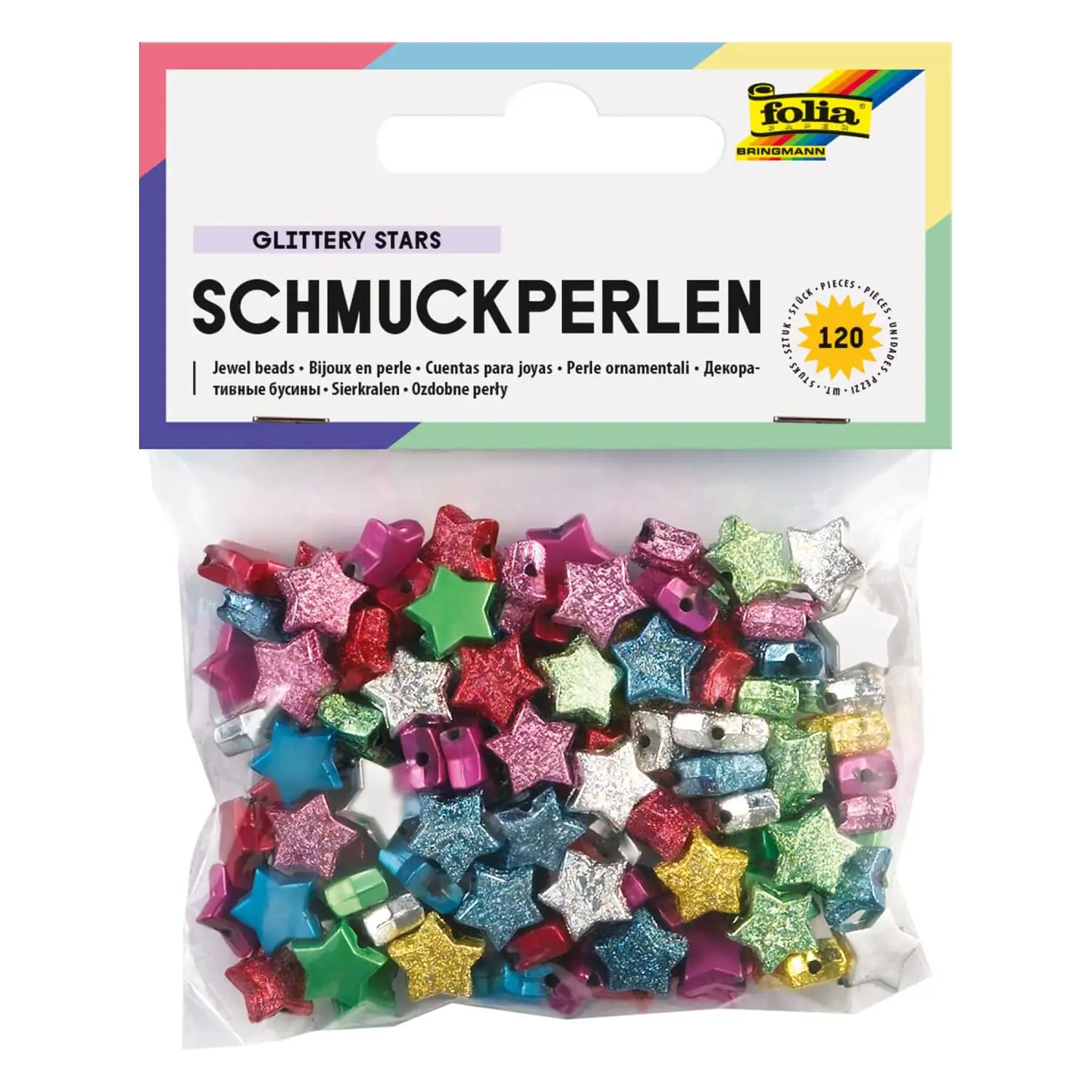 Stelle Glitter con Foro 120 Pezzi - Applicazioni e decori