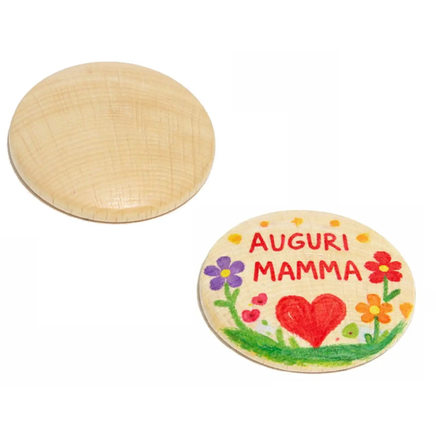 Basi in Legno per Spille 50mm - 25 Pezzi - Soggetti in legno