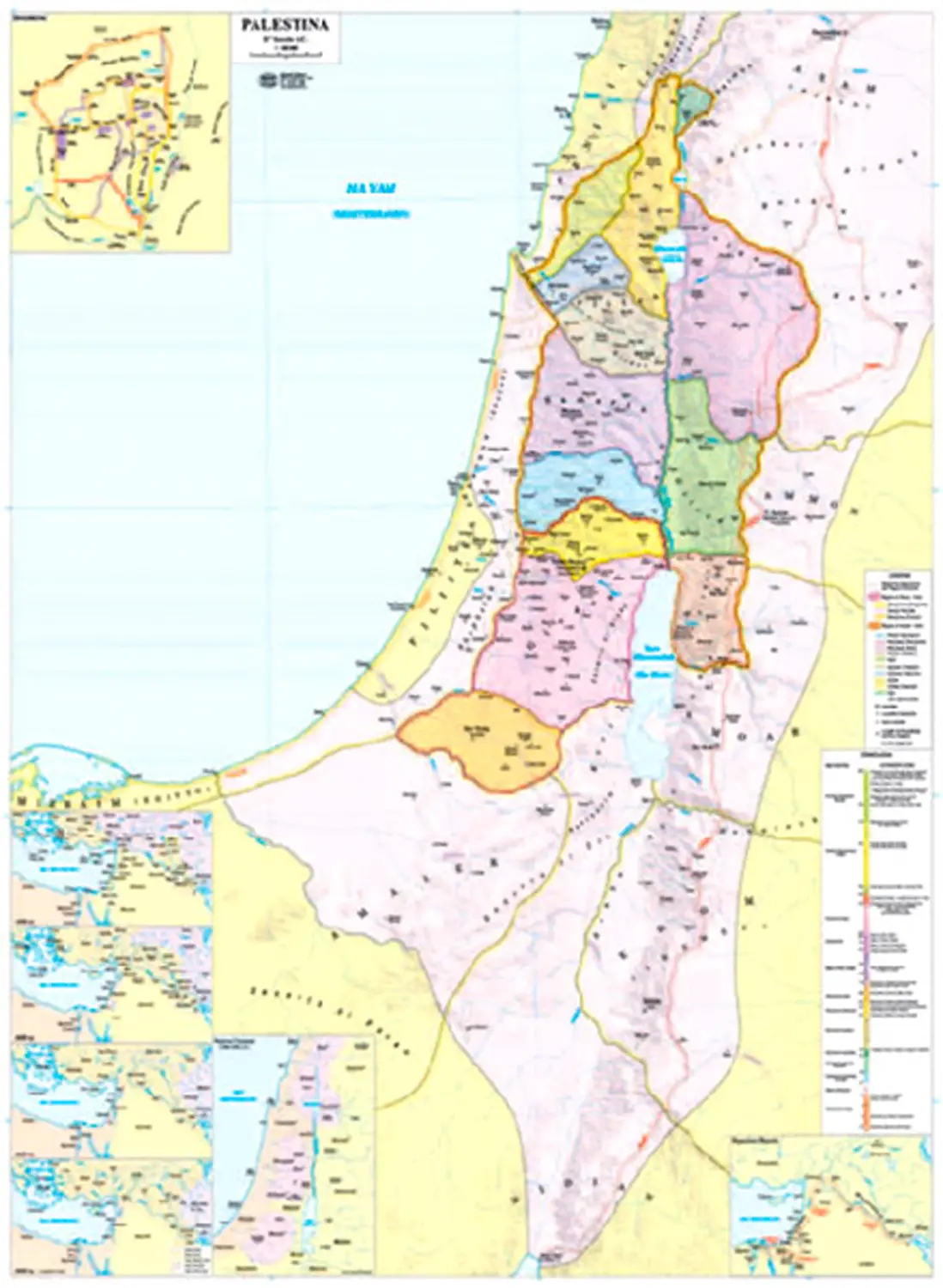 Cartina Storica Palestina - Geografia e scienze naturali