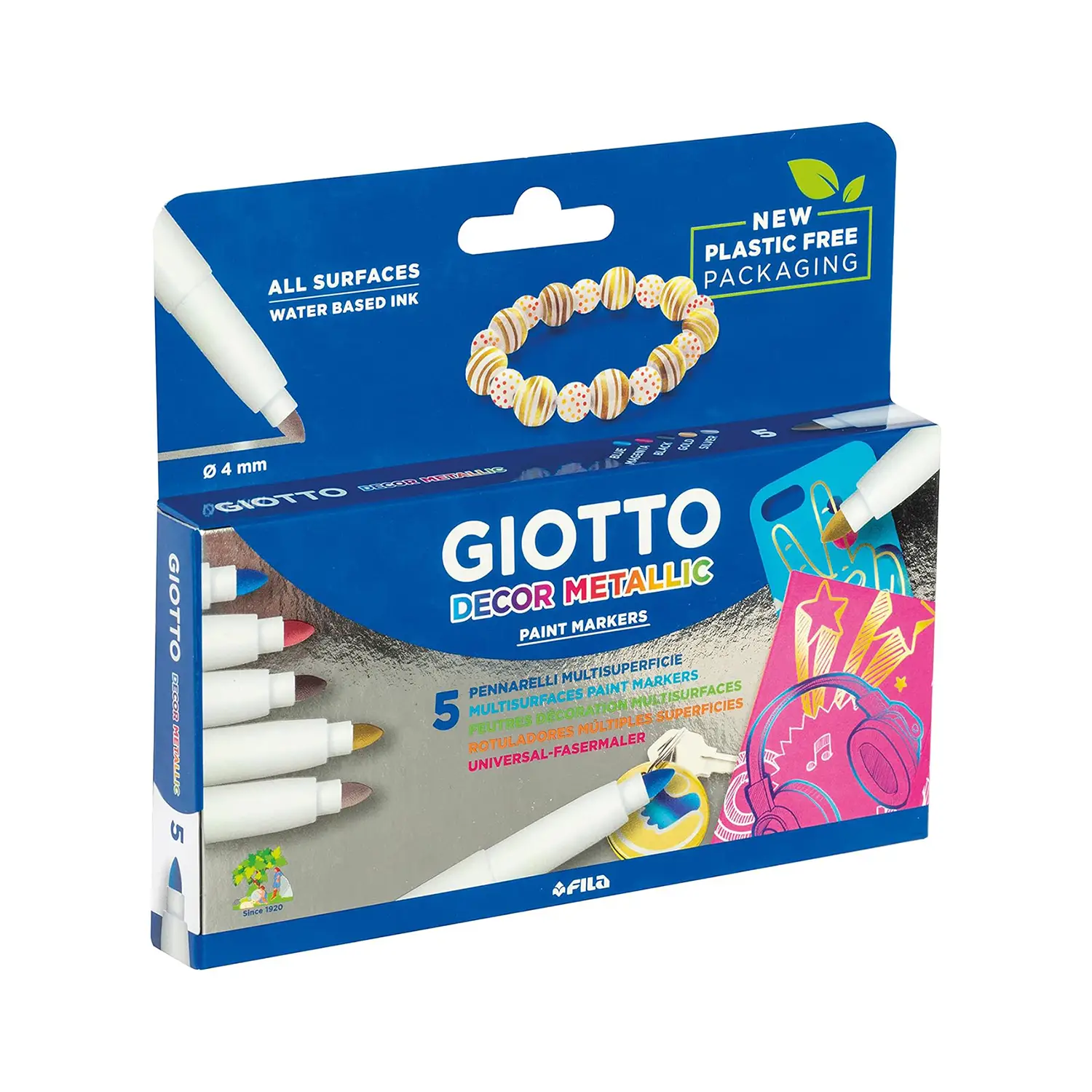 Pennarelli Decor Metalic Giotto - Astuccio 5 Colori - Pennarelli