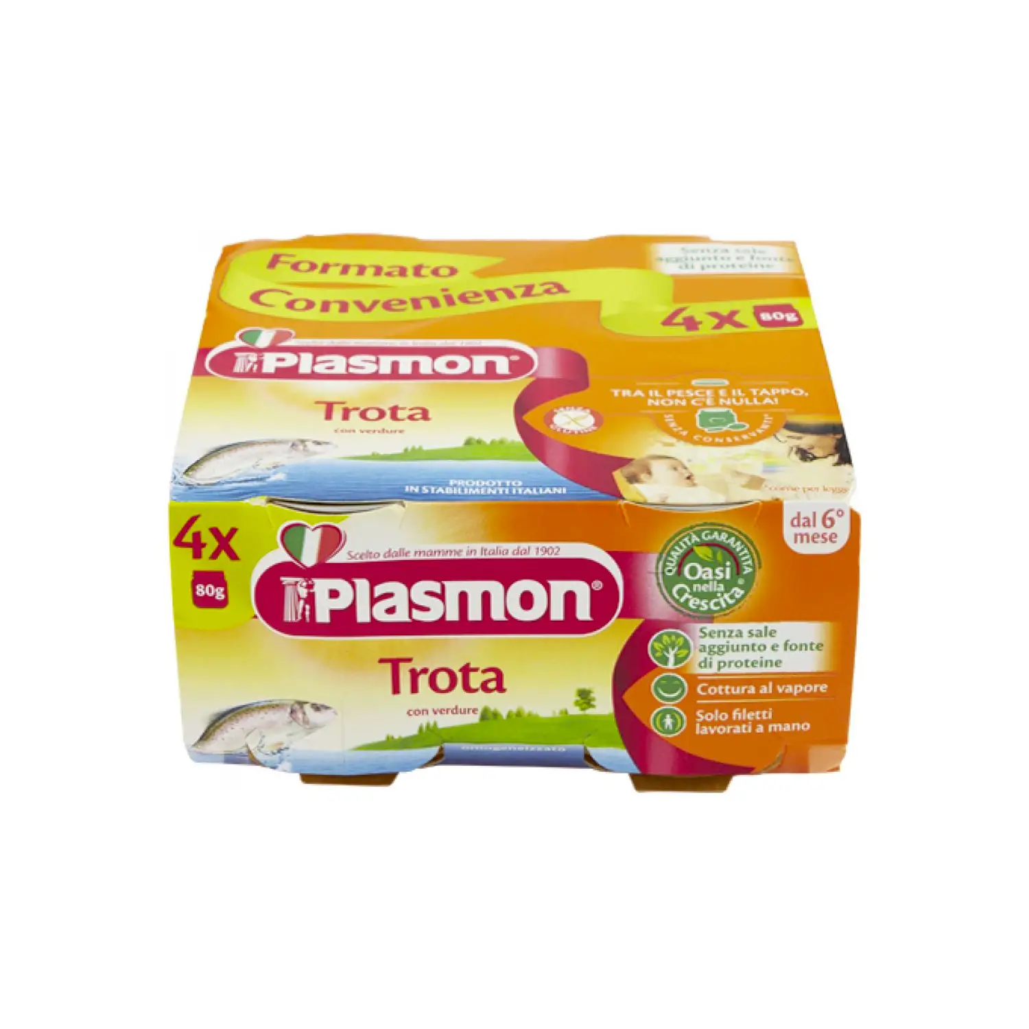 Omogeneizzato Pesce 4x80 gr. Trota con Verdure - omogeneizzati