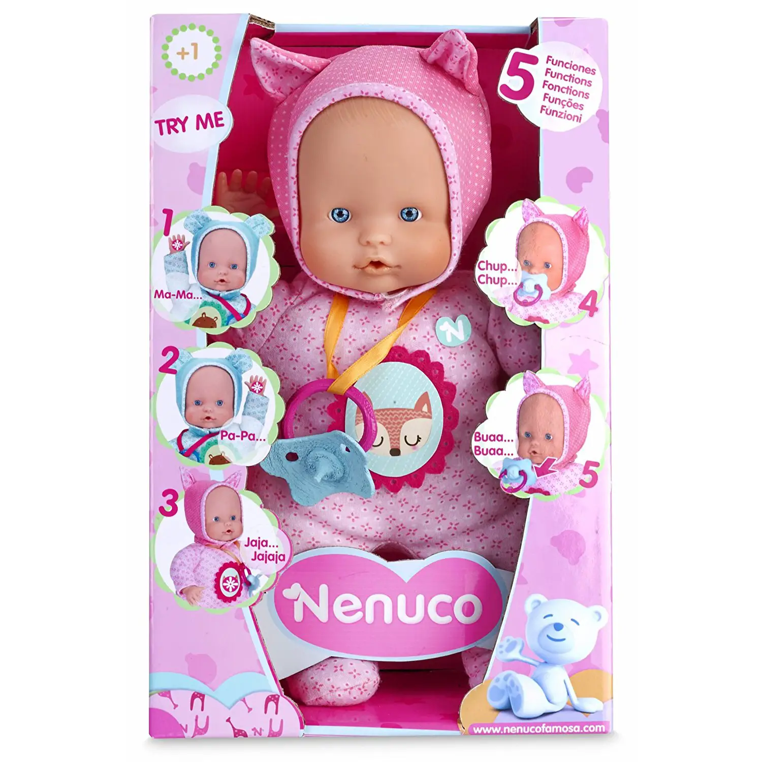 Bambola Nenuco Soft 5 Funzioni Rosa - Bambole e accessori