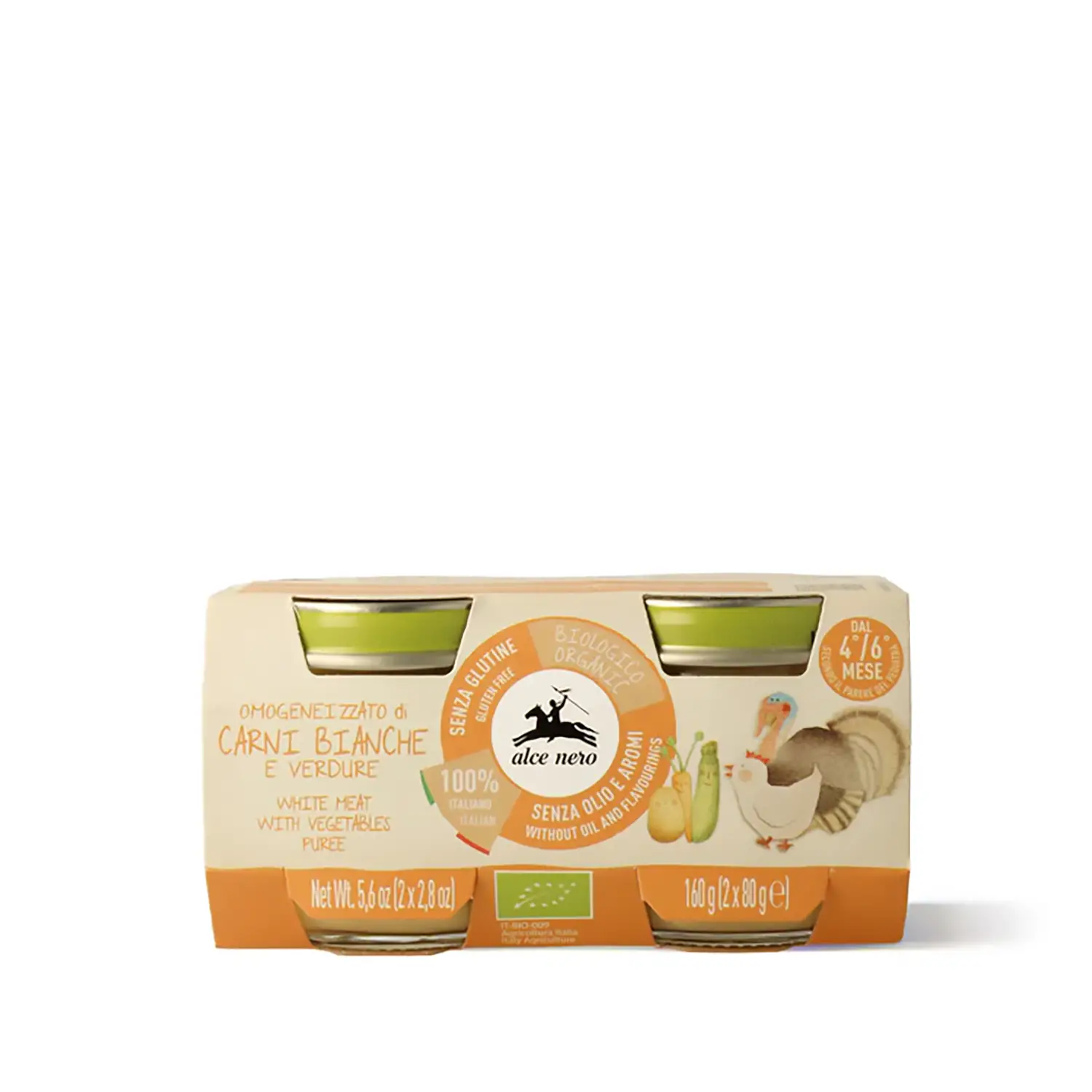 Omogeneizzato Carne Alce Nero gr.80x2 Carni Bianche - omogeneizzati